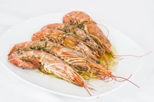 Comida Refeição Cozinha Espanhol Gambas Gourmet Andalucia Frutos Mar — Fotografia de Stock