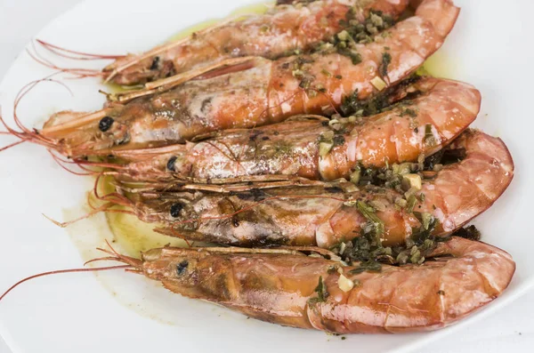 Φαγητό Γεύμα Κουζίνα Ισπανική Gambas Gourmet Andalucia Θαλασσινά — Φωτογραφία Αρχείου