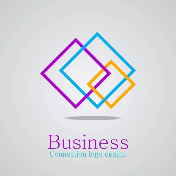 Business Logo Connect Logo Design Firkantet Koncept Skabelon – Stock-vektor