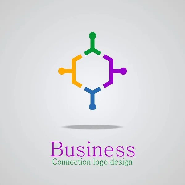 Logótipo Ligação Empresarial Design Logotipo Colorido — Vetor de Stock