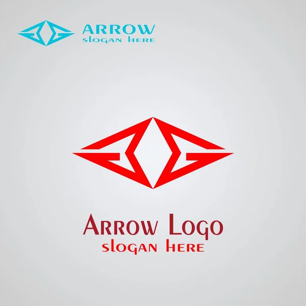 Doppelpfeil Form Buchstabe Logo Mit Roter Farbe Elegantes Logo Design — Stockvektor