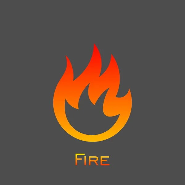 Feuer Logo Design Vektor Symbole Isoliert Auf Schwarzem Hintergrund — Stockvektor