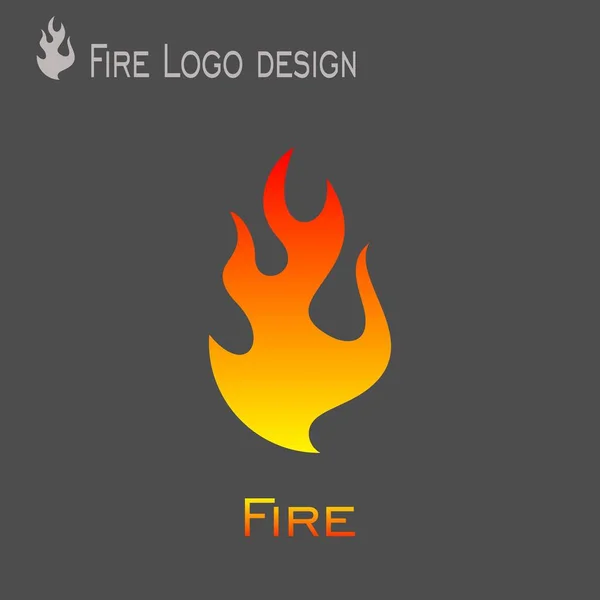 Desain Logo Kebakaran Ikon Vektor Terisolasi Latar Belakang Hitam - Stok Vektor