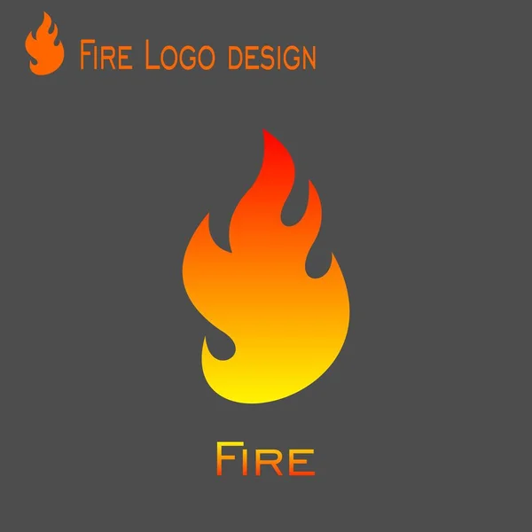 Design Logotipo Fogo Ícones Vetoriais Isolado Fundo Preto — Vetor de Stock