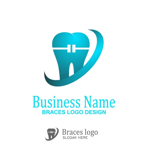Zahnspange Logo Design Vektor Symbole — Stockvektor