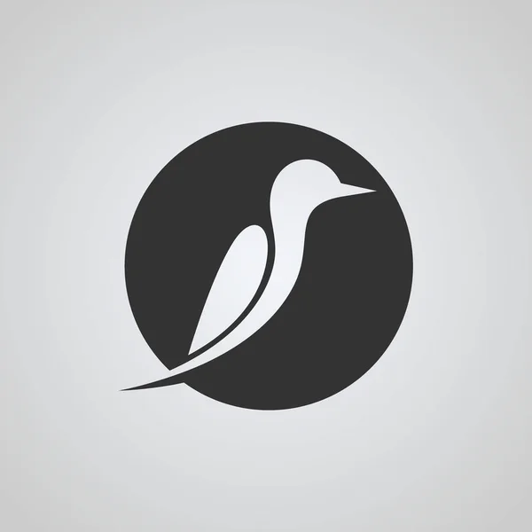 Vogel Silhouette Logo Kreis Design Mit Schwarzer Farbe Vektorsymbole — Stockvektor