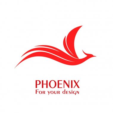 Phoenix Logo, uçan kuş simgesi tasarım, vektör çizimler.