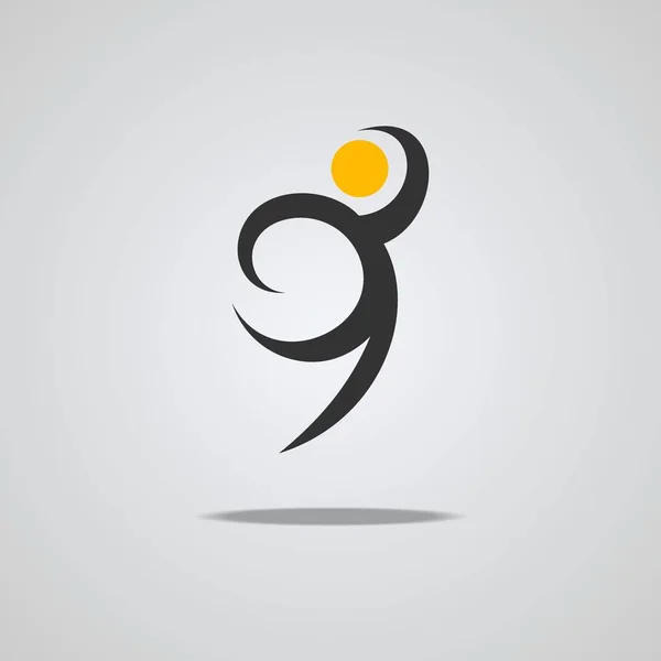 Nsanlar Aktif Logo Jimnastik Logo Tasarımı Vektör Çizimler — Stok Vektör