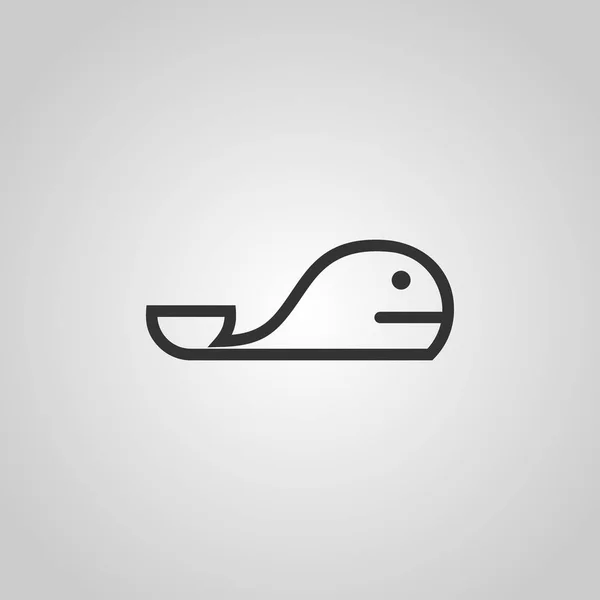 Walvis Logo Design Concept Regelsjabloon Vectorillustraties — Stockvector