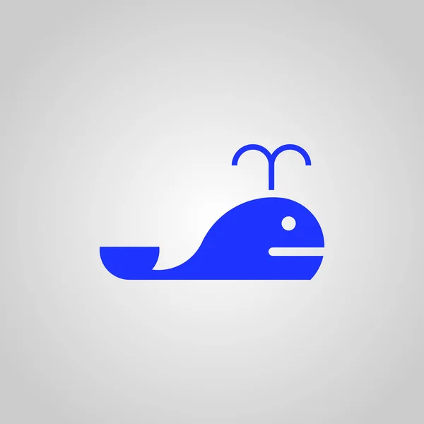 Diseño Del Logotipo Ballena Icono Simple Con Color Azul Ilustraciones — Vector de stock