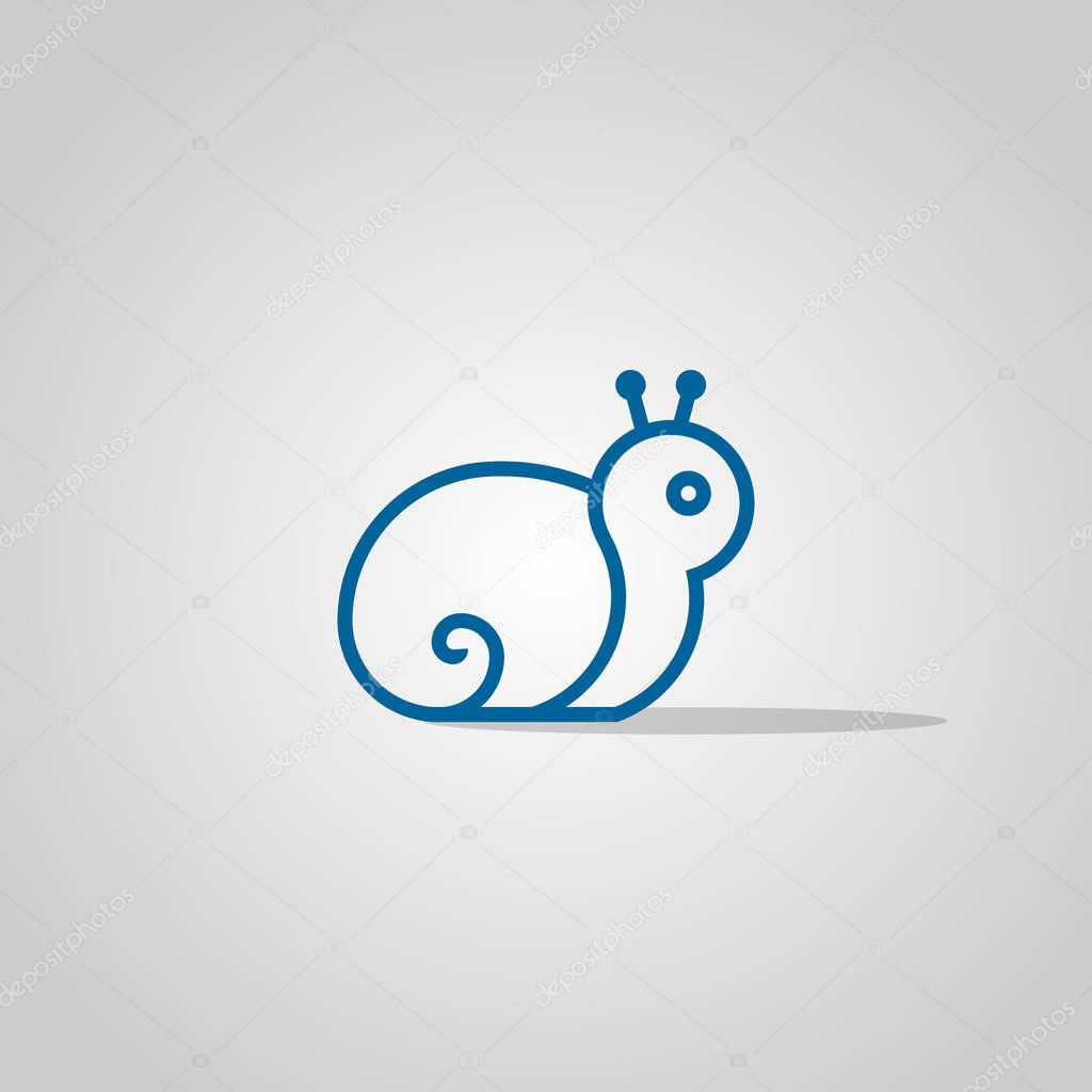 Snail logo design, line concept template, vector icons.