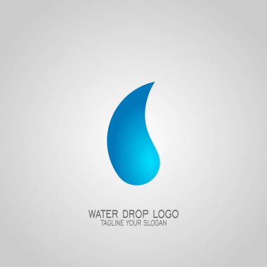 Mavi renk, vektör simgeleri ile su damla logo tasarımı.