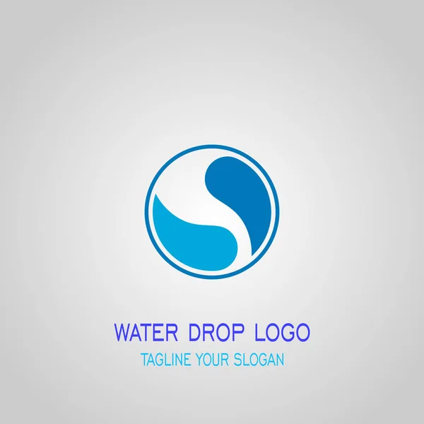 Water Drop Logo Circle Design Blue Color Letter Logo Vector — Stock Vector