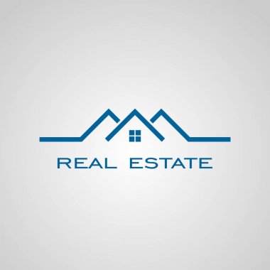 Emlak logosu, hat kavramı, basit bir logo tasarım, vektör çizimler,
