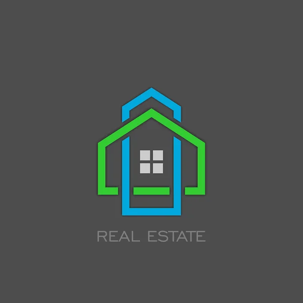 Logotipo Imobiliário Logotipo Colorido Conceito Linha Design Logotipo Casa —  Vetores de Stock