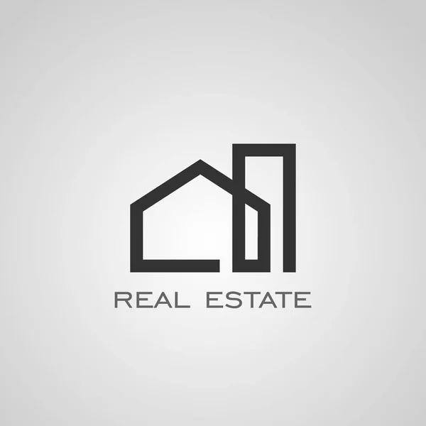 Logotipo Imobiliário Design Logotipo Simples Modelo Conceito Linha —  Vetores de Stock