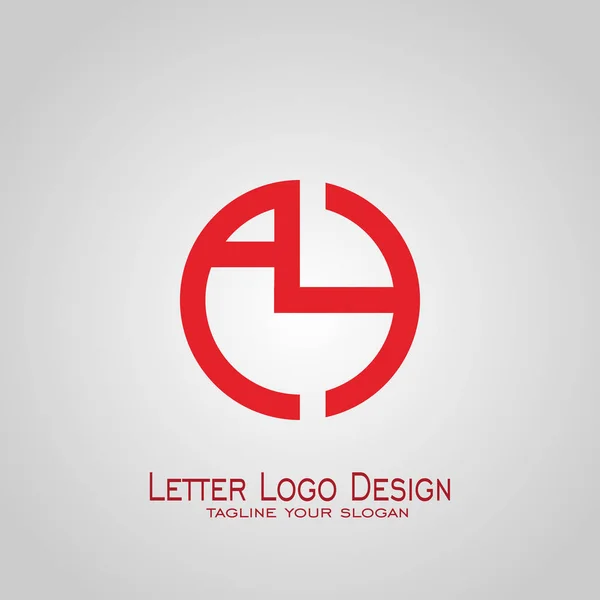 List Logo Design Koloru Czerwonego Koło — Wektor stockowy