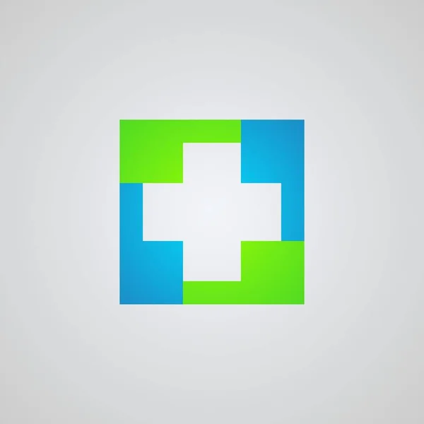 Kreuz Medizinisches Logo Gesundheits Vektor Symbole Logo Der Medizin Quadratisches — Stockvektor
