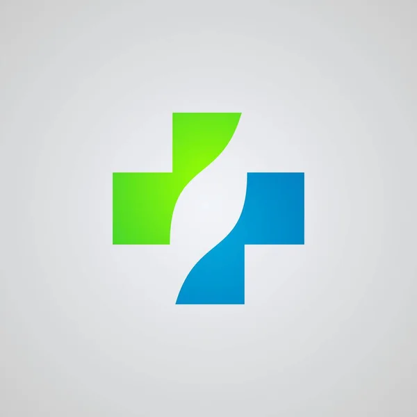 Logo Medico Incrociato Design Del Logo Sanitario Icone Vettoriali — Vettoriale Stock