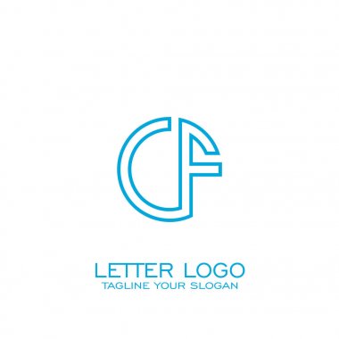 Daire mektup logo tasarımı, C F logosu.