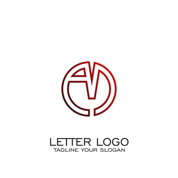 Daire Mektup Logo Tasarımı Logosu — Stok Vektör