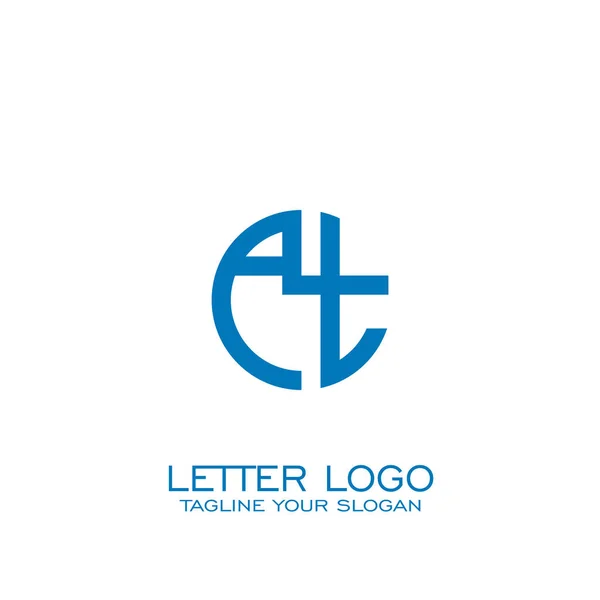 Daire Mektup Logo Tasarımı Logo — Stok Vektör