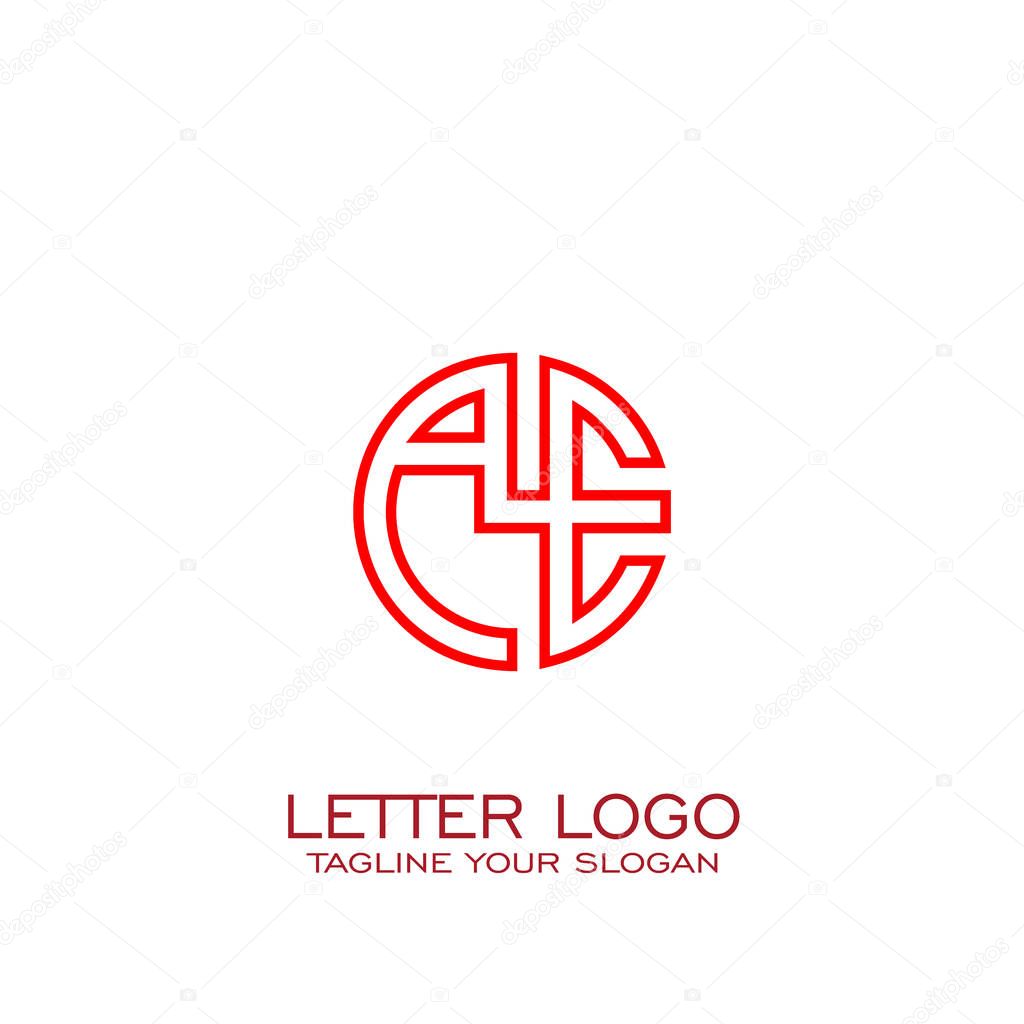 Circle letter logo design, A E logo.