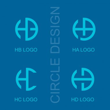 Daire Ha Hb Hc Hd mektup logo, logo yaratıcı basit tasarım ayarla. 