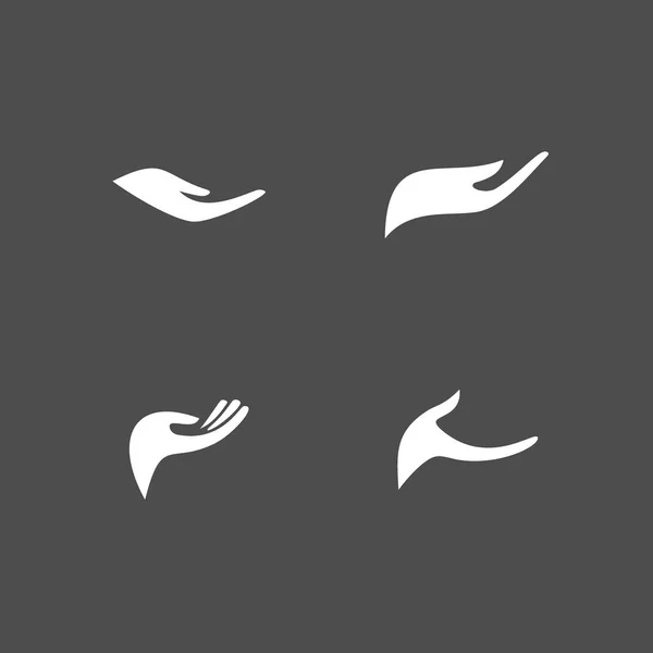 Set Hand Ikone Hand Silhouette Logo Grafisches Design Open Hand — Stockvektor