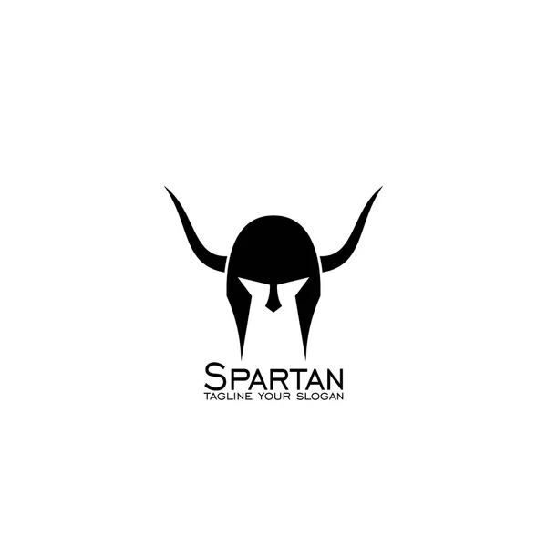 Sparta Logo Design Koncepcja Spartan Kask Ikony Wektor — Wektor stockowy