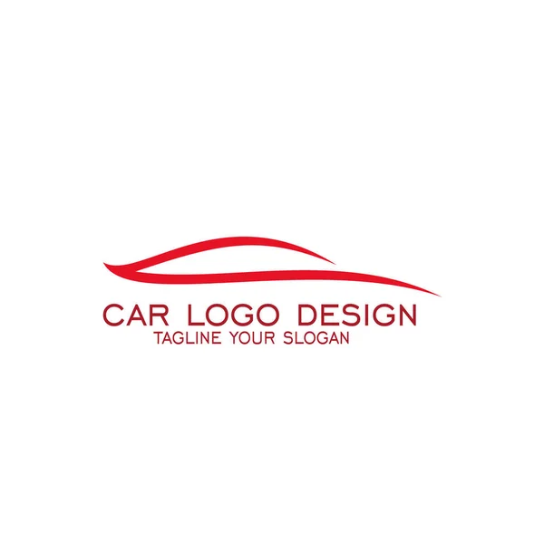 Araba Logo Tasarım Otomatik Araba Logosu Kırmızı Renk Vektör Simgeleri — Stok Vektör