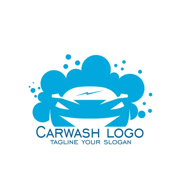 Design Logotipo Lavagem Carro Logotipo Vetor Icons Blue Isolado Fundo — Vetor de Stock