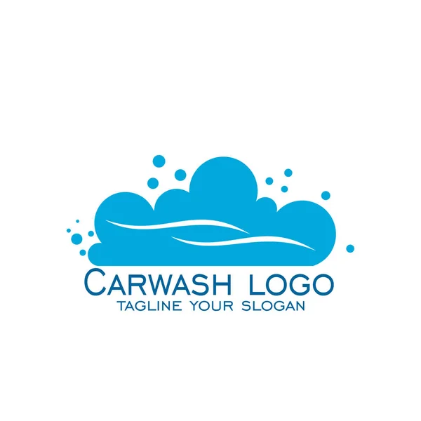 Diseño Del Logotipo Lavado Coches Logotipo Vector Icons Blue Aislado — Vector de stock