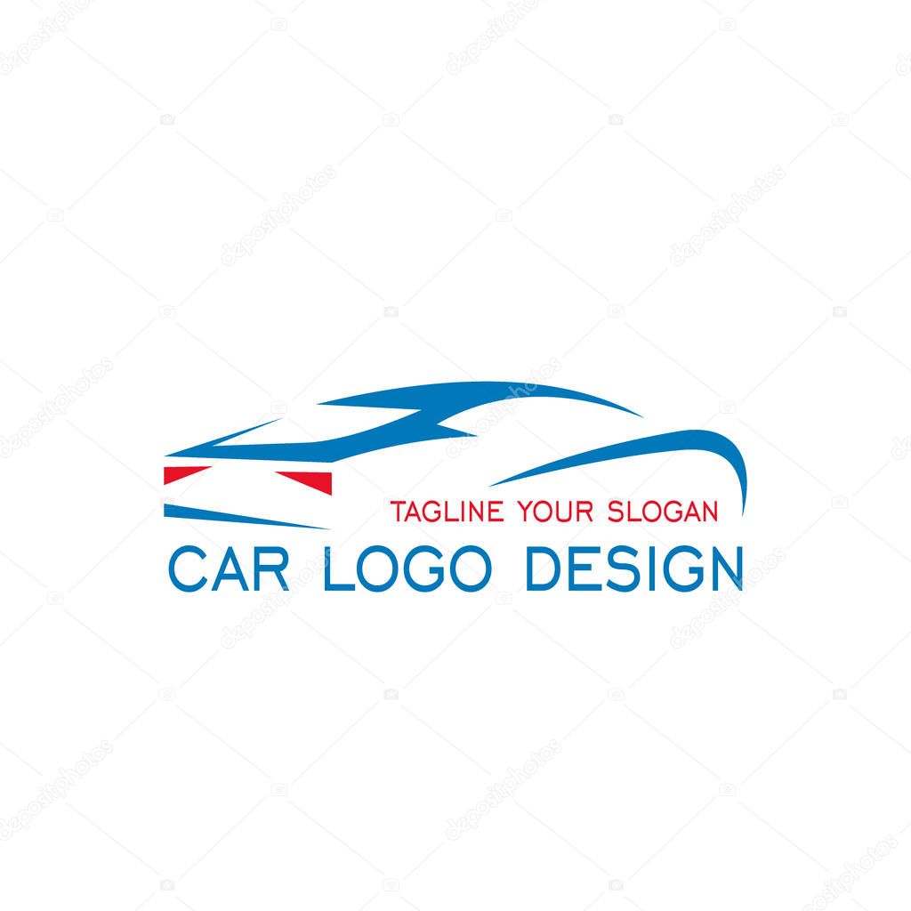 Car logo design, auto car logo with blue color, vector icons.