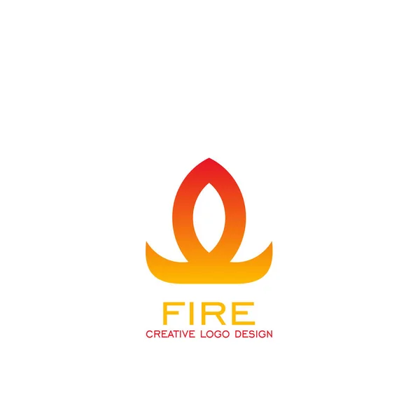 Ogień Projektowanie Logo Logo Simple Płomień Kreatywnych Logo Projektowanie Ikony — Wektor stockowy