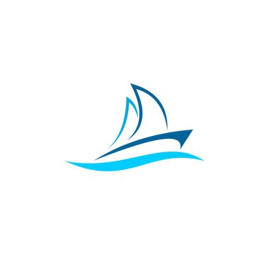 Yelken logosu, tekne logo tasarımı, vektör simgeler.