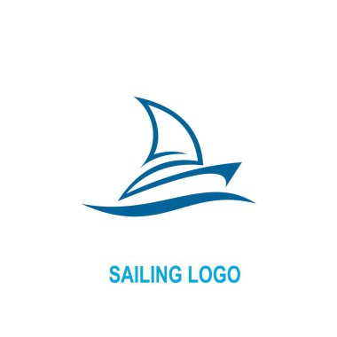 Yelken logosu, tekne logo tasarımı, vektör simgeler.