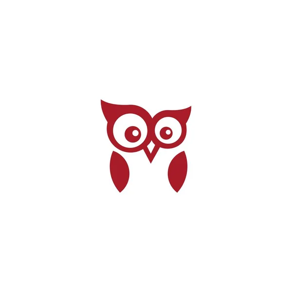 Owl Logotypen Vektor Med Röd Färg Fågel Logotypdesign — Stock vektor