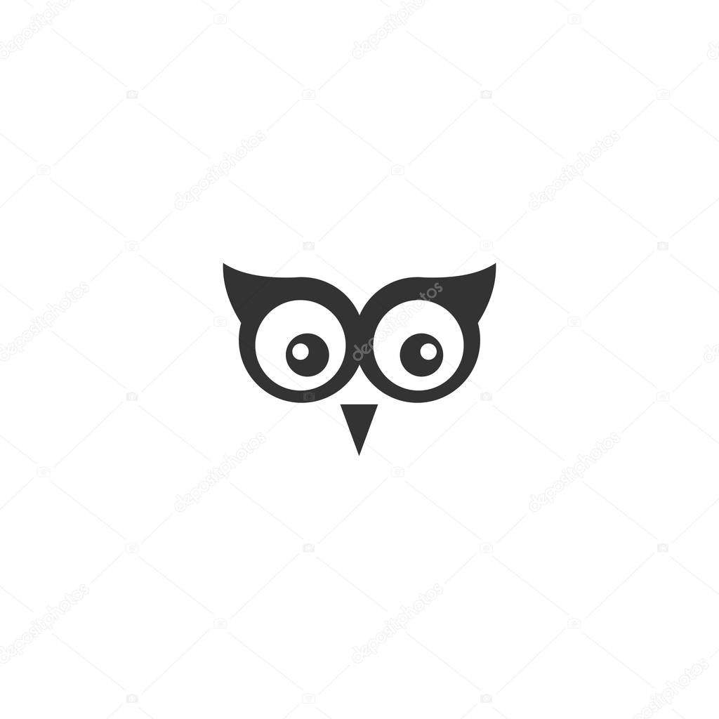 Owl logo design, eye icons with black color, vector icons.