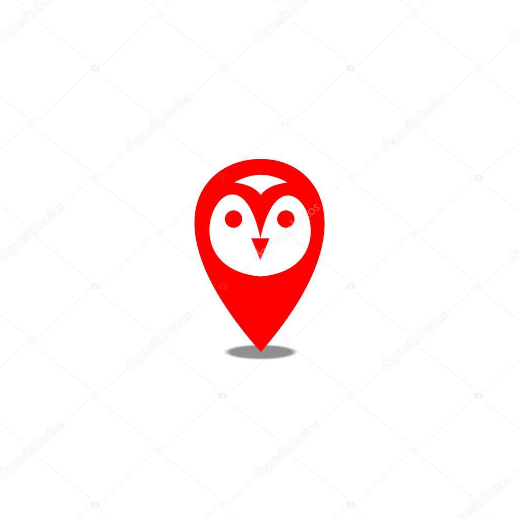 Owl logo design, with red color, vector icons.