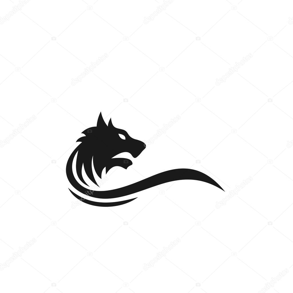 Wolf logo, coyote logo design with black color.