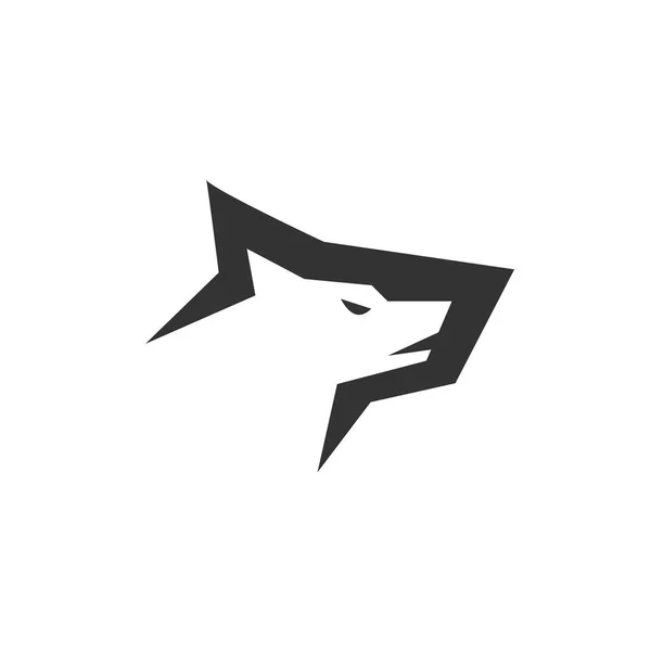 Logo Wilk Kojot Logo Design Czarnego Koloru Prosty Projekt Graficzny — Wektor stockowy