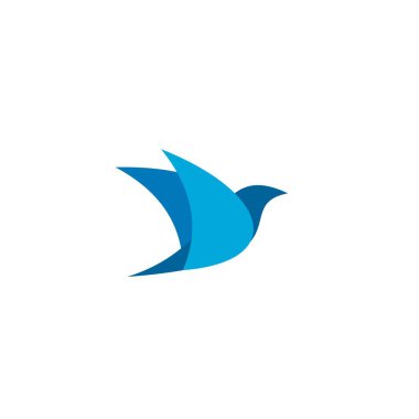 Mavi renk, vektör simgeler logolu kuş uçan kuş logo vektör.