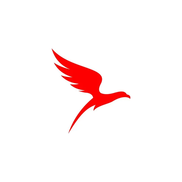 Bird Logo Design Flying Bird Logo Red Color Isolated White — Stock Vector