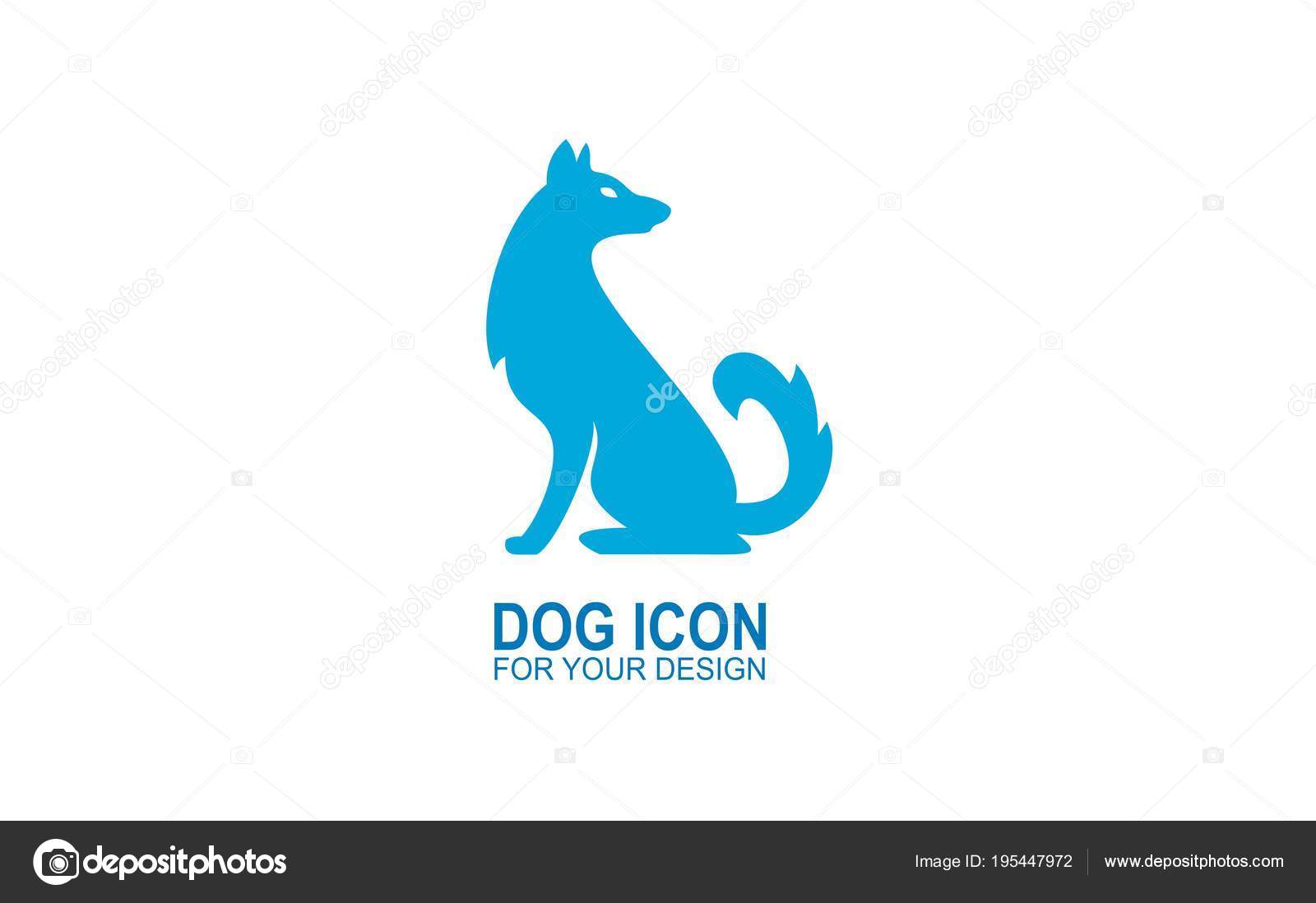 Logo Del Cane Disegno Sagoma Cane Con Colore Blu Icone