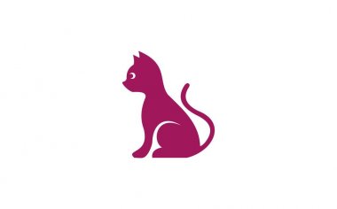 Kedi logo, kedi vektör simgeler, siluet kedi logo tasarımı.