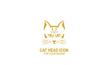 Kedi baş simge, kedi logo tasarımı, vektör simgeler.