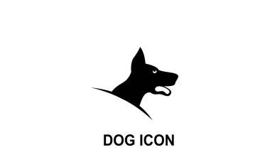Köpek baş simge, köpek logo vektör, evde beslenen hayvan Logotype.