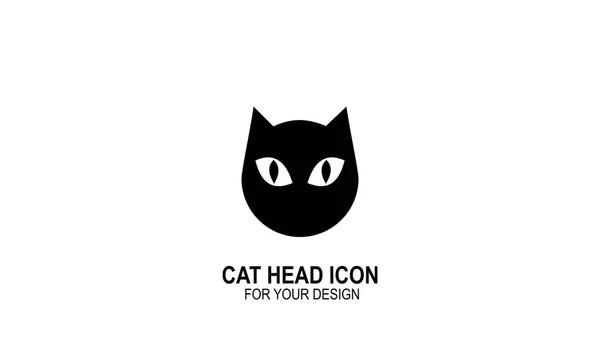 Głowa Ikona Kota Kot Projektowanie Logo Ikon Wektorowych — Wektor stockowy
