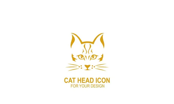 Głowa Ikona Kota Kot Projektowanie Logo Ikon Wektorowych — Wektor stockowy